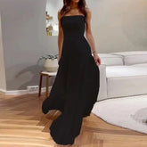 Robe plissée sans bretelles élégante